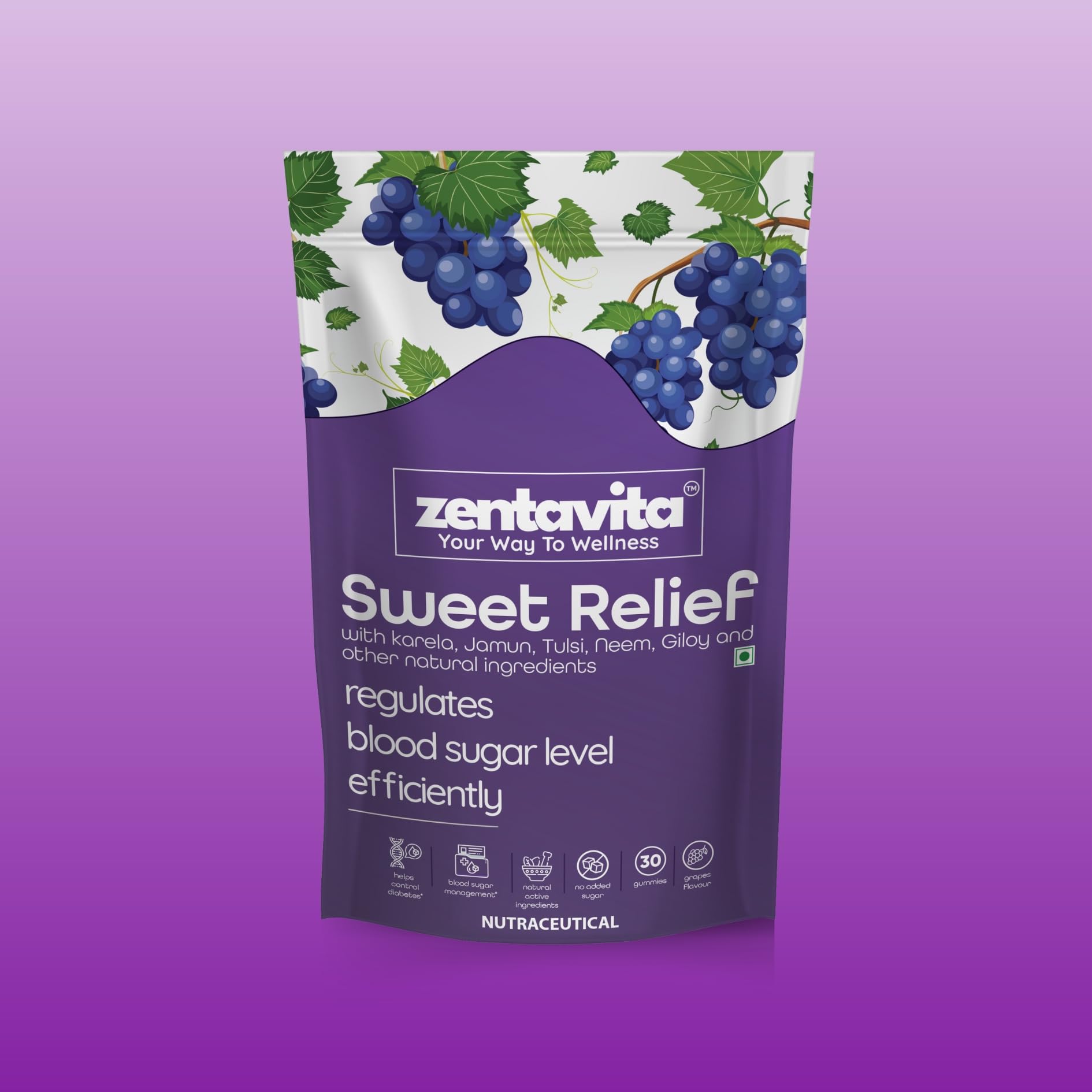 Zentavita Sweet Relief Gummies with Karela, Jamun, Tulsi, Neem, Giloy, Kutki and other Natural Ingredients -No Added sugar - Helps Regulate Blood Sugar Level Efficiently (30 Gummies) (B0D8BQZY9F) Amazon Price History, Amazon Price Tracker