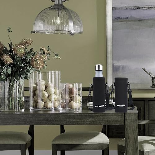 Miniatura 6 de RICHEN Bolsa de neopreno para botella de agua con correa ajustable para el hombro, cubierta aislada para botellas de acero inoxidablevidrioplástico