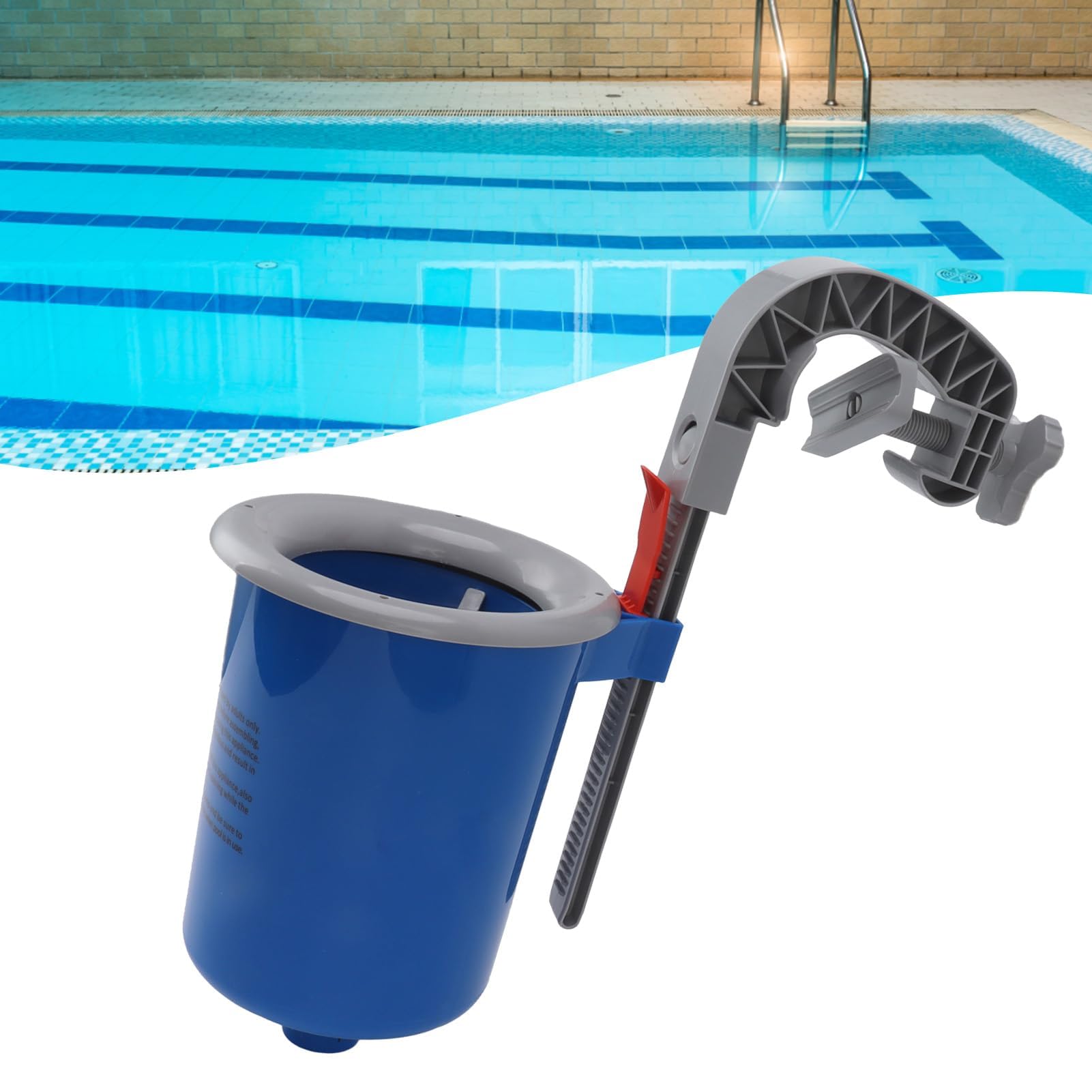 Skimmer de Superficie de Montaje en Pared, Skimmer de Superficie de Piscina de Montaje en Pared Azul para Piscina sobre el Suelo, Limpieza Automática de Piscinas Skimmer de Superficie