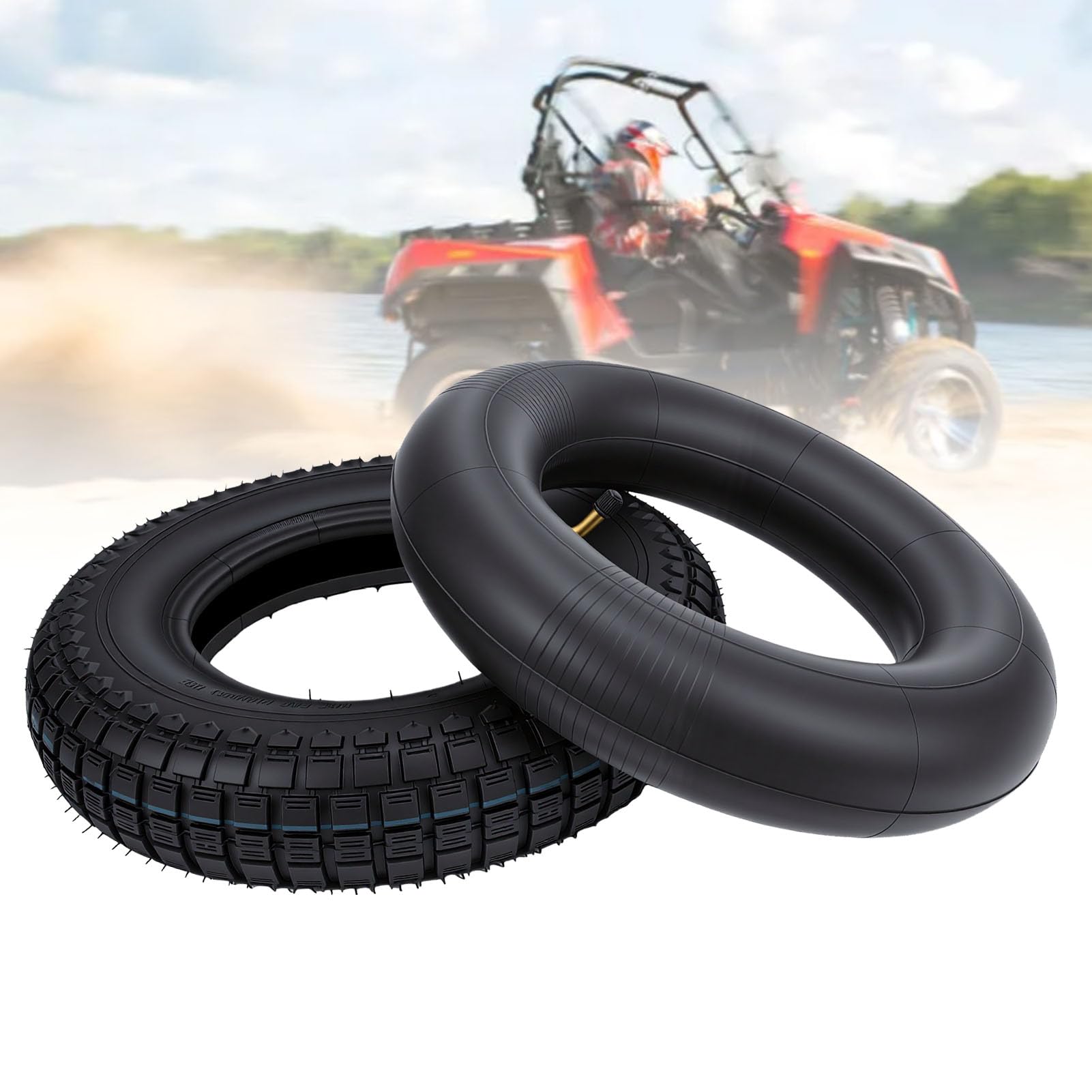 Akozon Zestaw Dętek 3.50-8, Gumowa Dętka Zamienna do Z50 Z50A Z50R ATV UTV Kosiarka do Trawy Mały Pojazd Zastosowania Naprawa