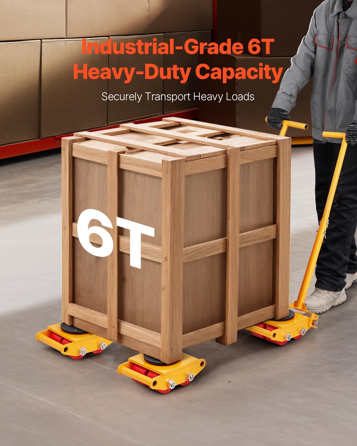 VEVOR 4pcs Machinery Mover, 8T Machinery Skate Dolly, 17637lbs Machinery Moving Skate, Machinery Mover Skate w/ 360° Rotation Cap and 4 Rollers