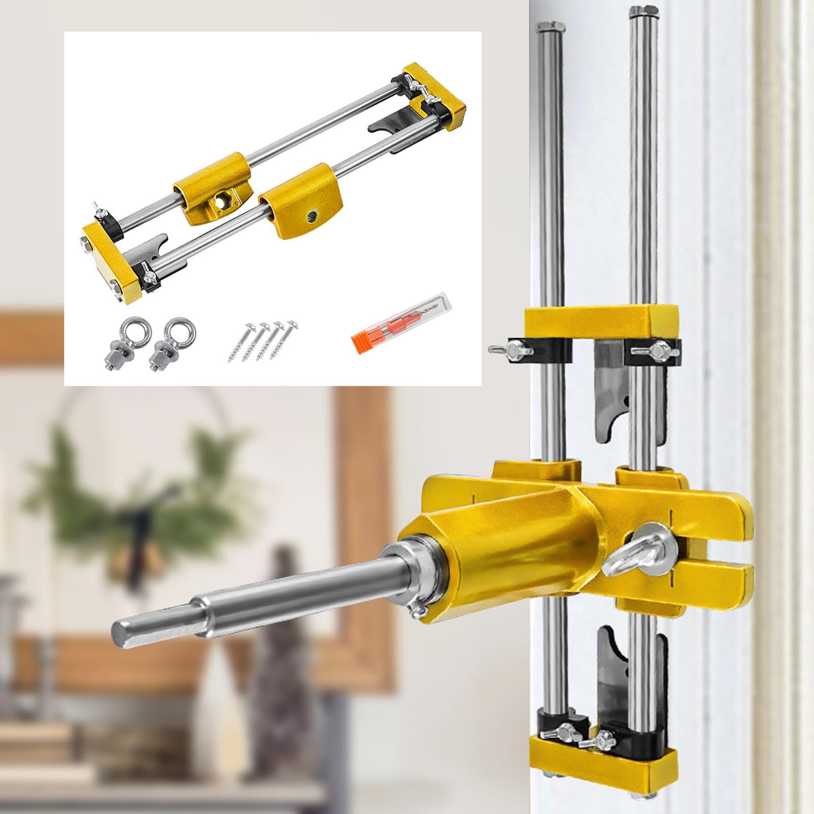 Kit de abridor de Orificios para Cerradura de Puerta de Madera, Plantilla de mortaja con Ranura de precisión para Amoladora Angular, instalación Sencilla
