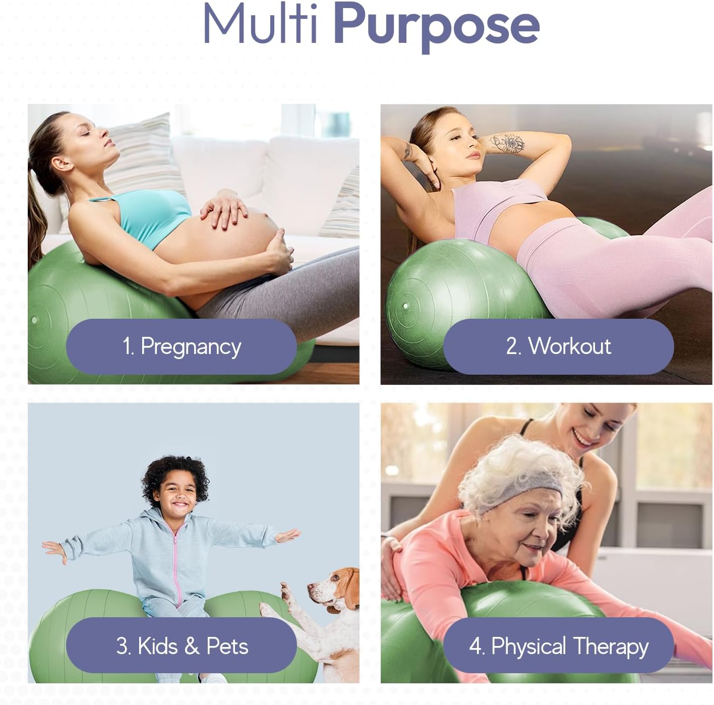 Meex Peanut Ball Labor - Durable and Thick Birthing Ball for Pregnancy - Peanut Ball Pregnancy for Labor - Antiburst Birth Ball - Labor Ball - Peanut Exercise Ball - Pregnancy Ball - Pump Included