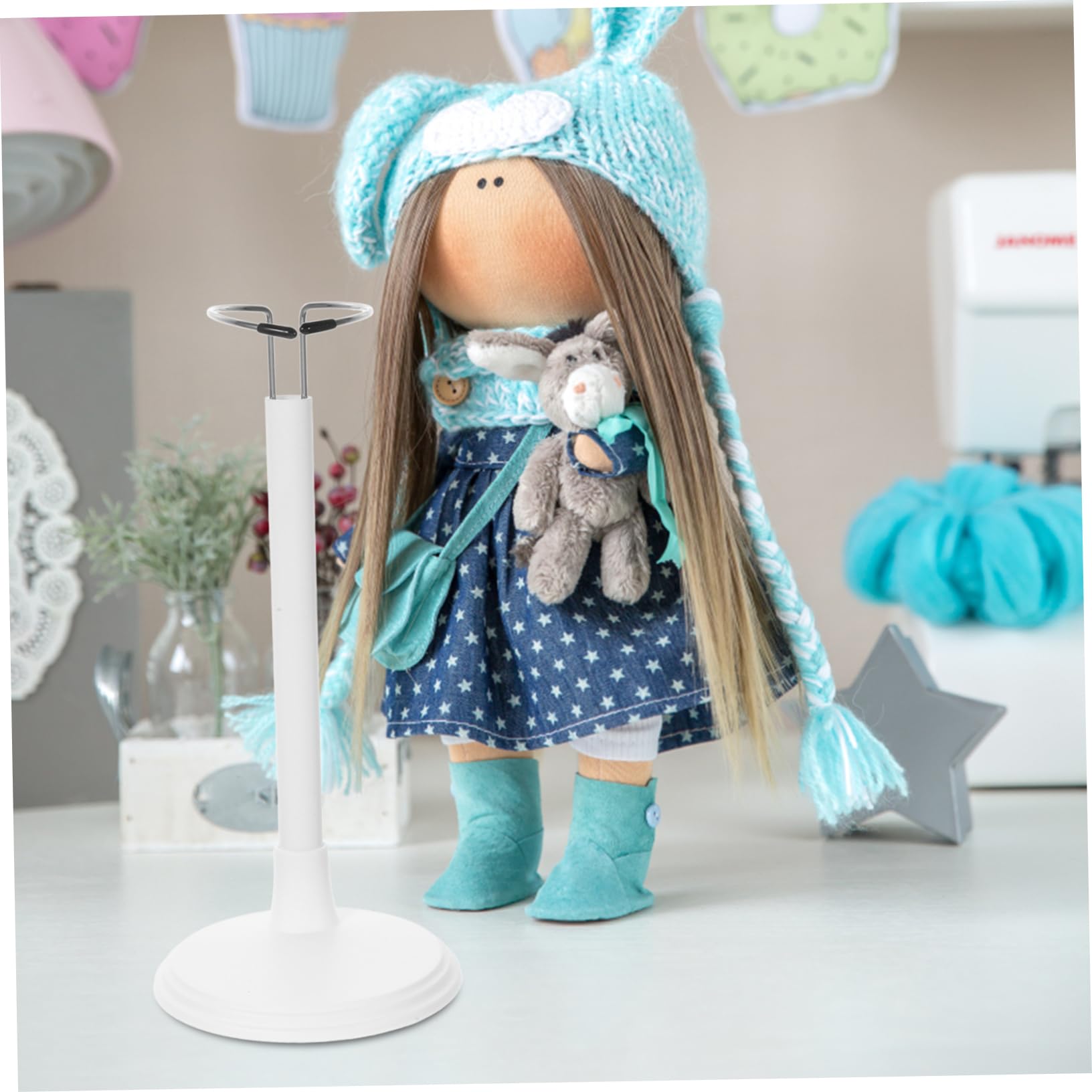 Abaodam 4pcs Doll Stand Holder 2-in-1 Display Organizer Perfect for Home Shop Supplies