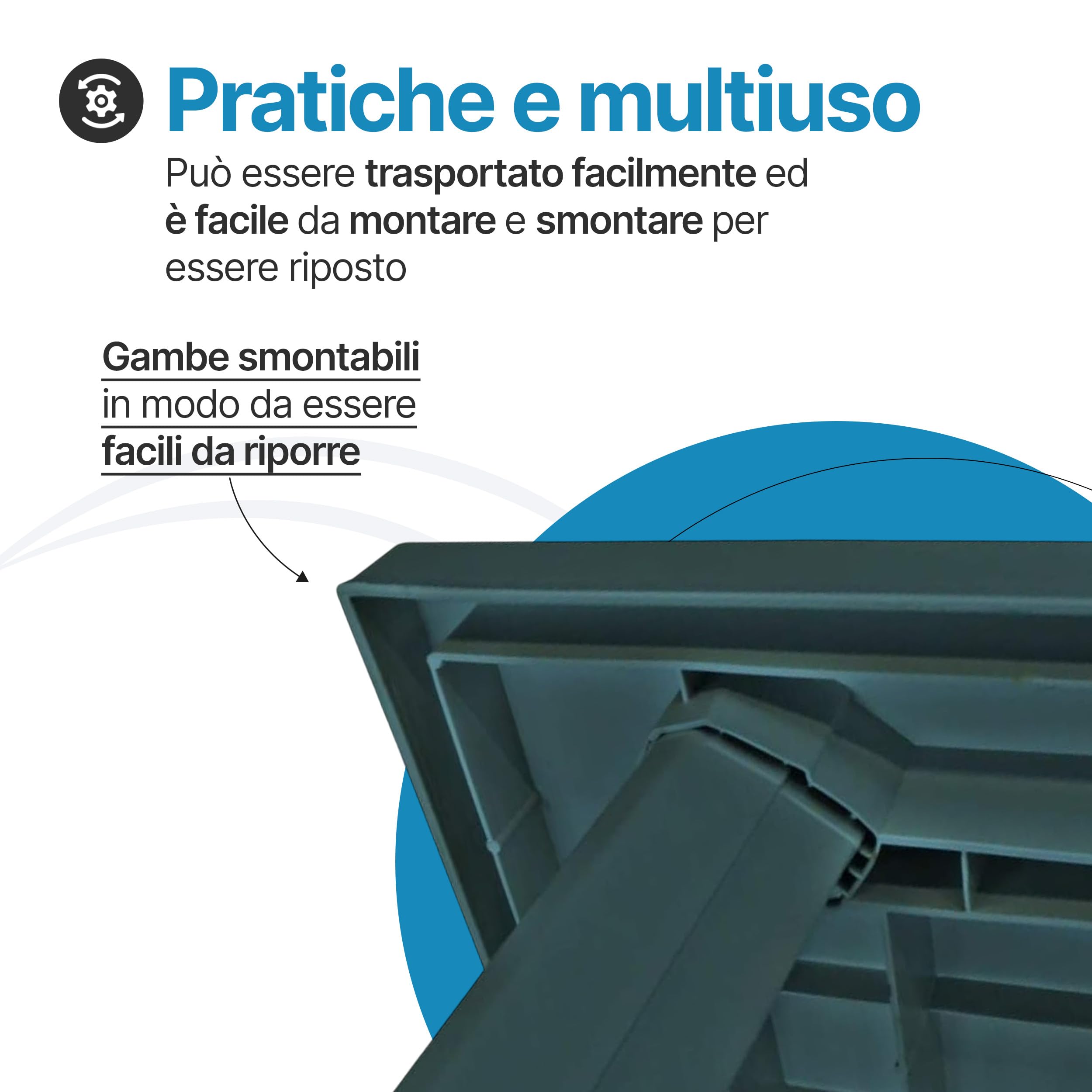 Tomaino - Tavolo Da Giardino In Plastica Rettangolare - Tavolo Plastica Esterno con Gambe Smontabili e Foro per Ombrellone - Tavolino da Esterno Verde