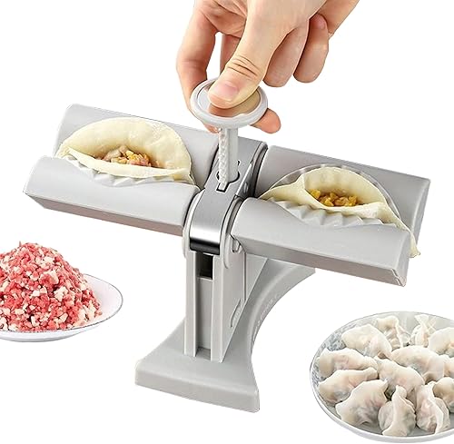 MEHIDFY Molde automático para hacer dumpling máquina para hacer dumpling de doble cabeza prensa de dumpling para envoltura de dumpling herramientas