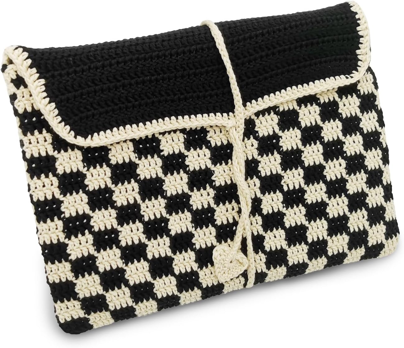 Noocro Crochet Kit iPad Clutch with Cushioned Lining, DIY Handmade Tablet Sleeve, Complete Kit, Detailed Instructions, Step by Step Video Tutorial, Beginner-Friendly, Intermediate Crocheter Craft Set