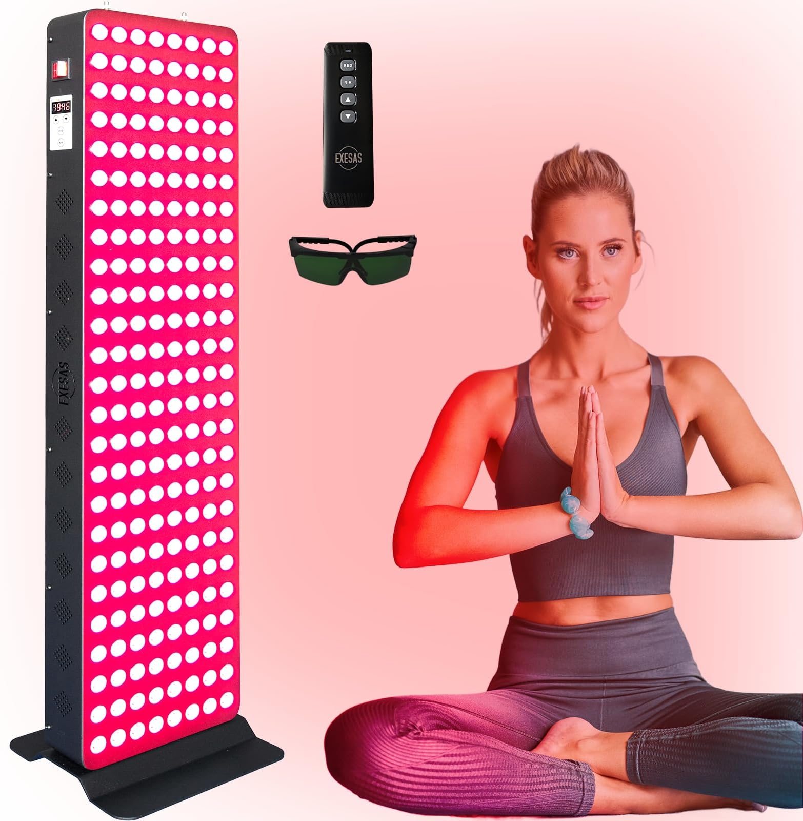 Red Light Therapy Device for Full Body, 630nm, 660nm, 810nm & 850nm, Near Infrared Dual-Chip Clinical Grade LED Panel for Smooth Skin, Weight & Pain Management and Overall Wellness (1000-Watt 200-LED)