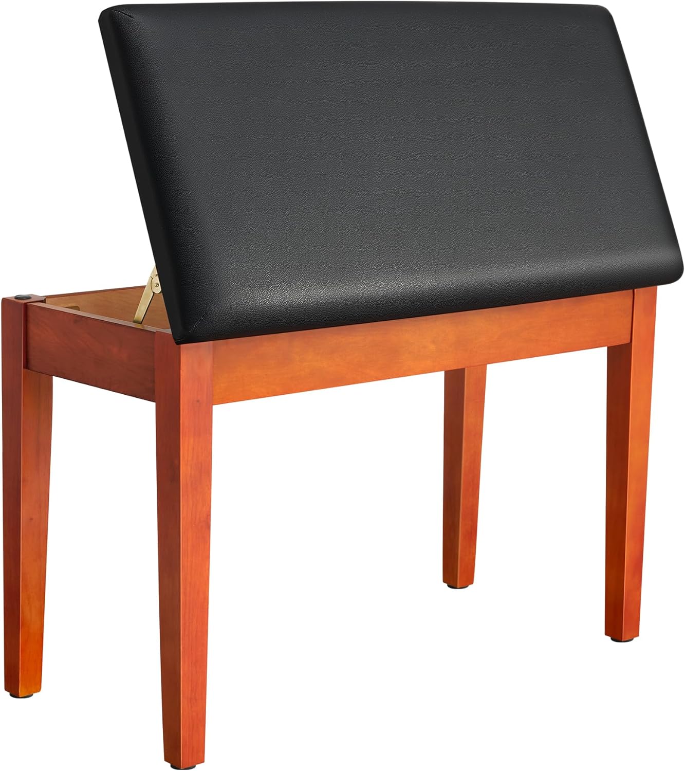 SONGMICS Duet Piano Bench with Padded Cushion and Storage Compartment, Piano Chair Seat, 13.4 x 29.1 x 19.7 Inches, Ink Black and Caramel Brown ULPB075N01