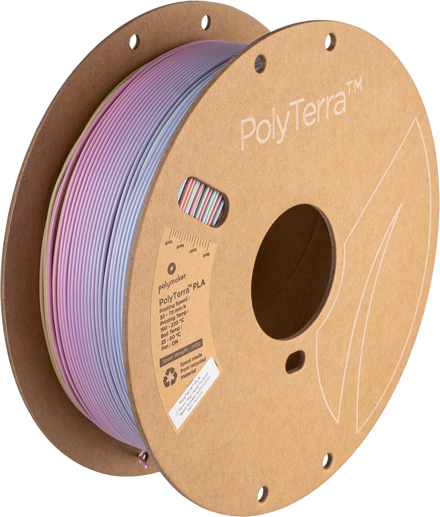 Polymaker Matte PLA Filament Matte Pastel Rainbow 1.75mm 1kg 3D Printing Filament, PolyTerra 3D Printer PLA Filament-picture-22