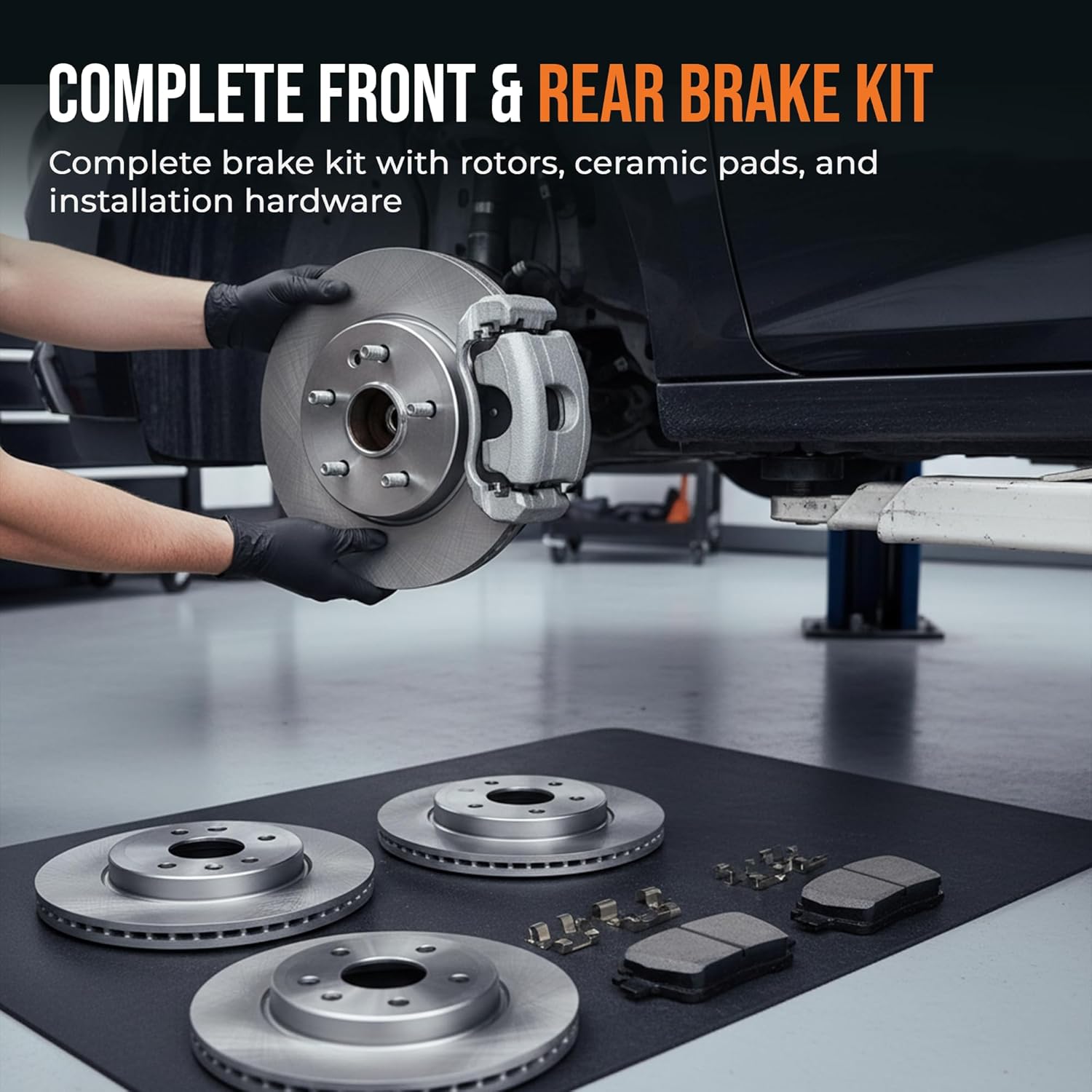 MAX Advanced Brakes - Brake Kit For 2016-2019 Chevrolet Cruze, Chevrolet Volt, 2017-2021 Chevrolet Bolt EV| Carbon Ceramic Brake and Rotor Kit Front and Rear| OE Replacement Brake Rotors