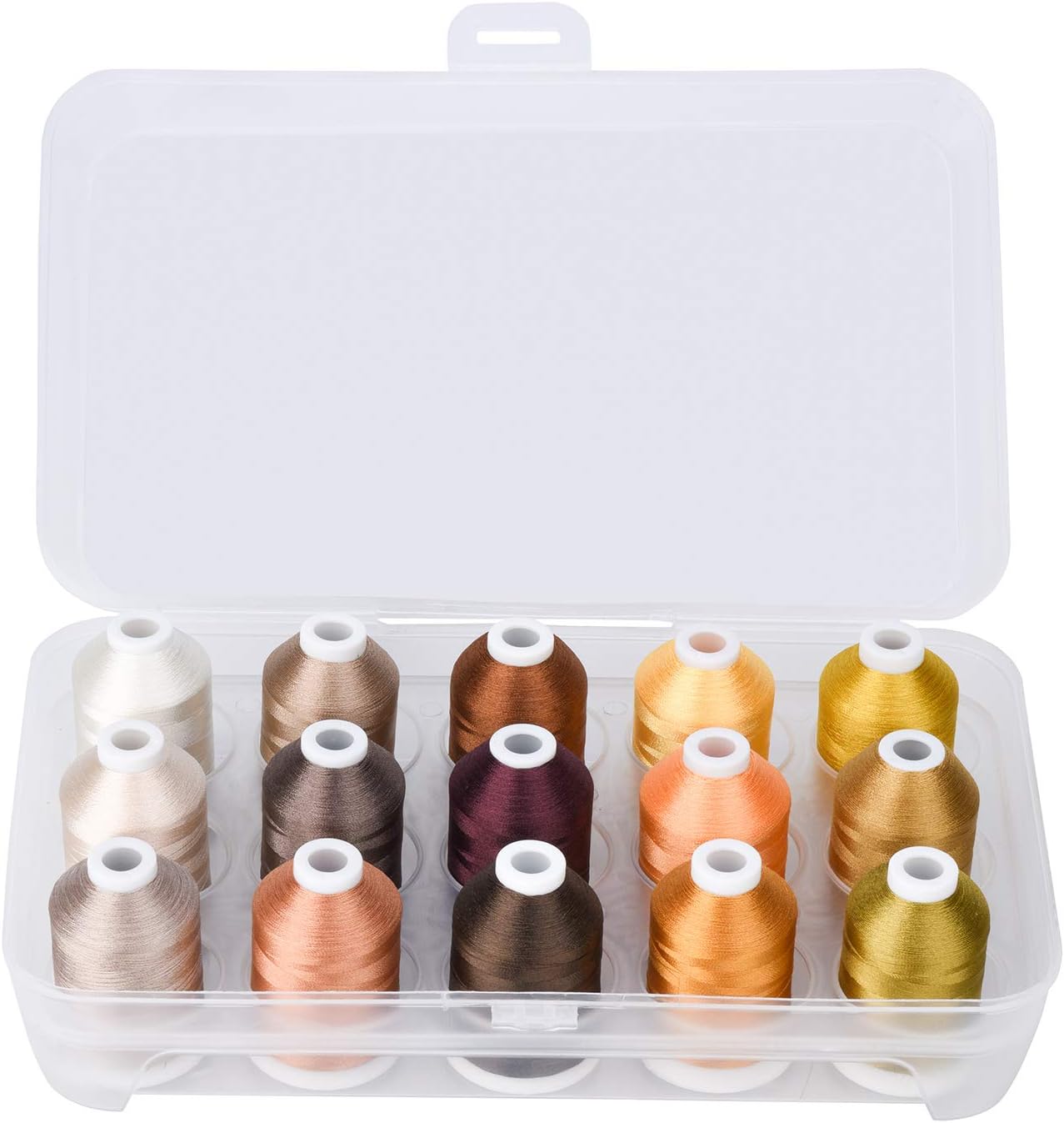 Simthread Machine Embroidery Thread with Storage Box Polyester 15 Spools Set for Embroidery Sewing Machine (9 White 6 Black) : Arts, Crafts & Sewing