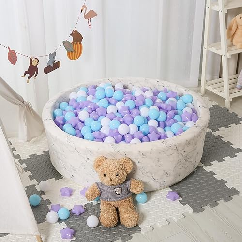 Miniatura 2 de STARBOLO Pelotas de juguete para niños, 100 unidades, color azul, a prueba de aplastamientos, bolas de juguete para niños, oso macarrón, para