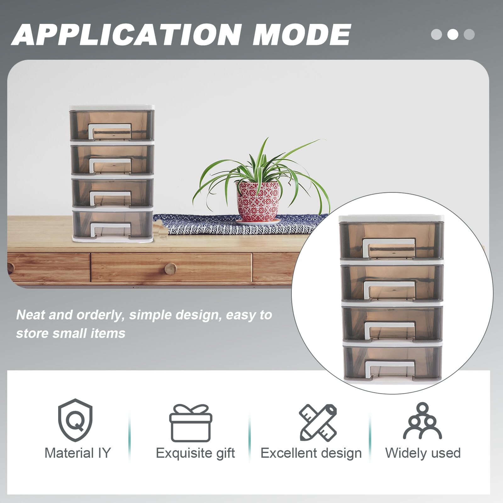 Ipetboom Scatola Portaoggetti Scrivania Multi-strato Trasparente Cassettiera Desktop Compatta e Leggera Organizer Multi-layer per Lipstick Chiavi Gioielli per Studenti e Ufficio