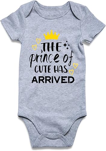 BFUSTYLE Baby Boy Clothes 3-6 Months Unisex Infant Newborn The Prince Of Cute Has Arrived Outfit Cotton Pregnancy Outfits Romper