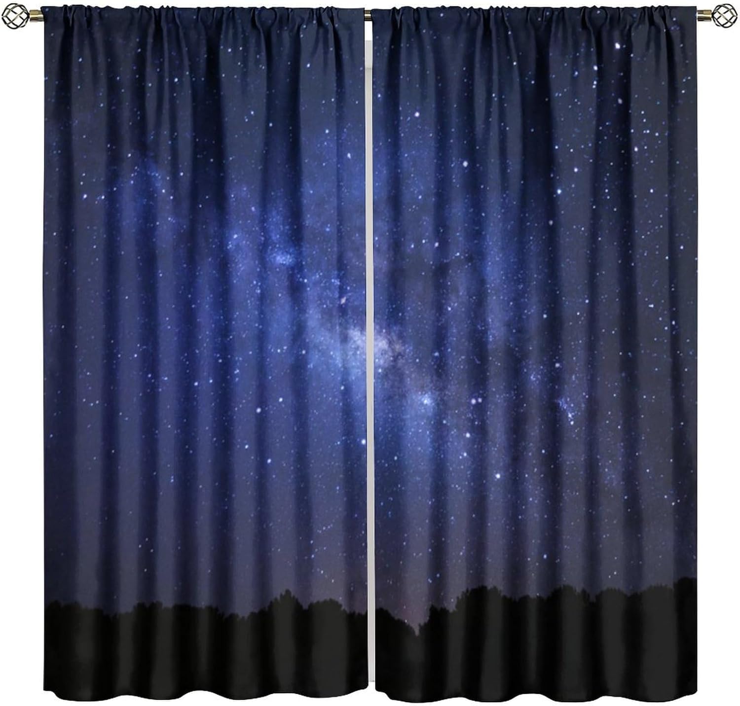 Rideaux occultants 3D paysage nocturne pour décorer la chambre d'enfant