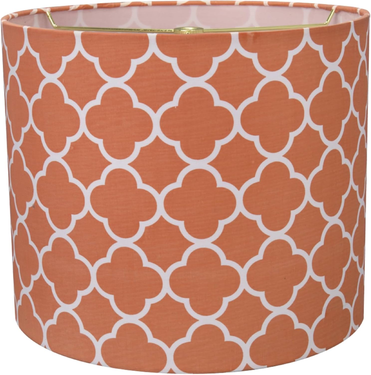 Aspen Creative 31096A Transitional Drum (Cylinder) Shaped Spider Construction Lamp Shade in Orange, 12" wide (12" x 12" x 10")