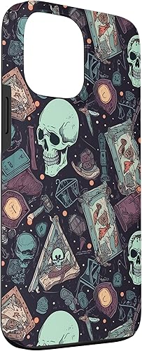Miniatura 3 de iPhone 13 Pro Max Eerie Tarot Tarjetas y Cristales Patrón Scary Cute Halloween Case