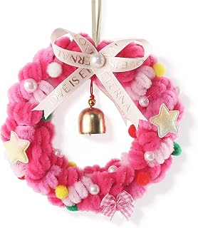 TOAOB 151pcs Pipe Cleaners Pink Chenille Stems Pom Poms Kit for Ornaments Craft Supplies Fluffy Fuzzy Sticks for Car Rear View Mirror Pendant DIY Art Projects Decoration Pendant