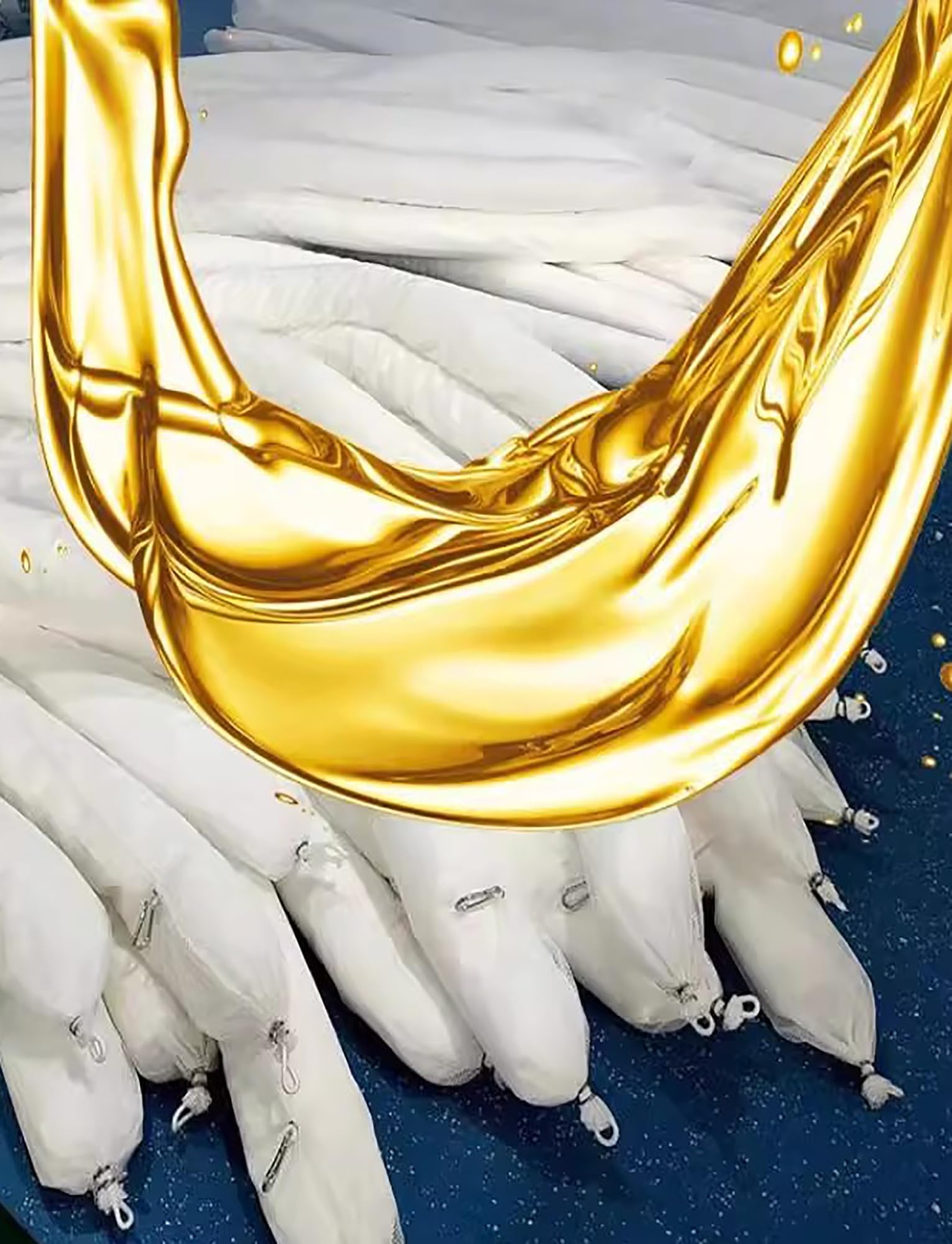 Barriere galleggianti industriali per Il contenimento di sversamenti di Petrolio, Prive di Particelle Solide - Confezione da 3, Barriere galleggianti Impermeabili per Il contenimento di sver