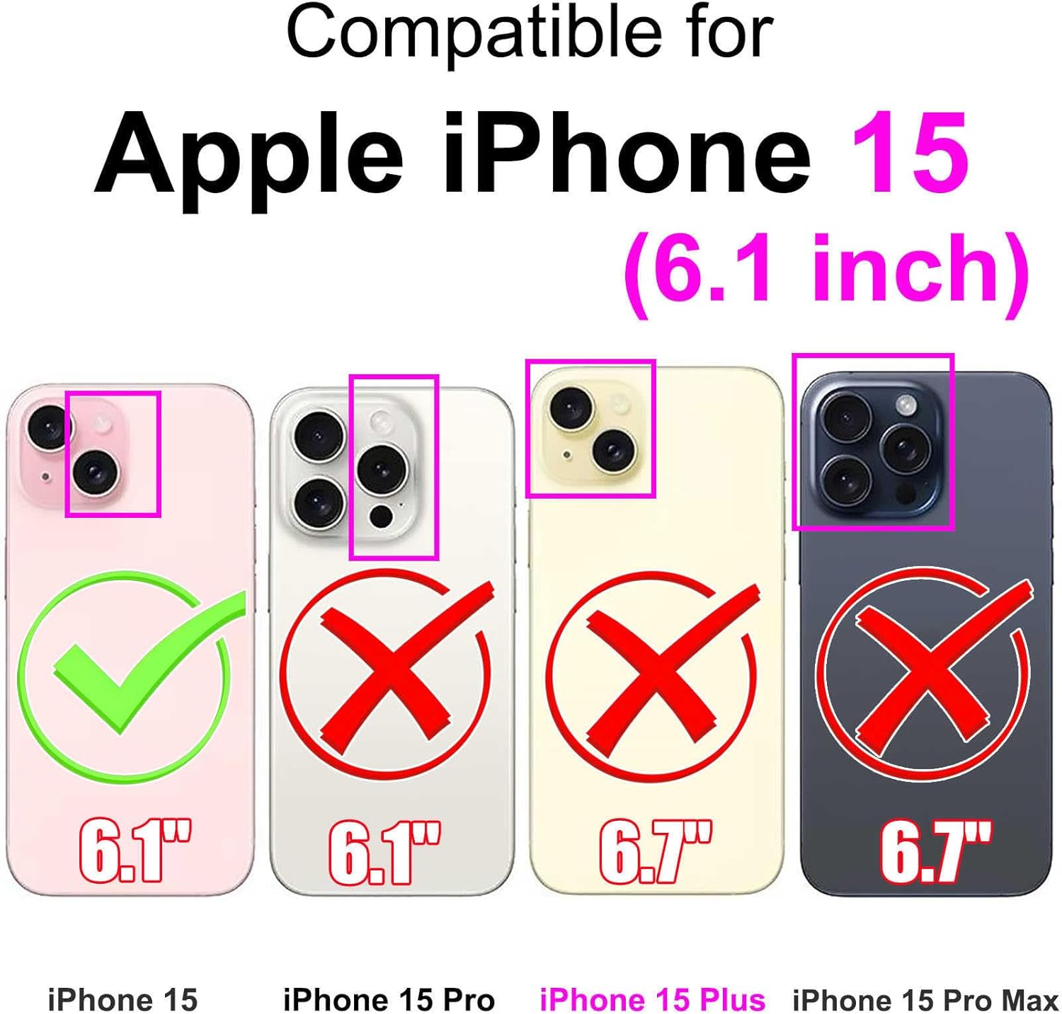 Designed for iPhone 15 Case Wallet,Women Flip Folio Cover with Embossed PU Leather Stand Credit Card Holders Slots Wrist Strap Phone Case for iPhone 15 6.1 Inch (Rose Gold) - Image 2