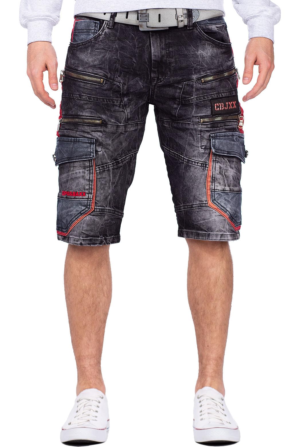 Cipo & Baxx Herren Jeans Shorts Stonewashed Cargo Regular Fit