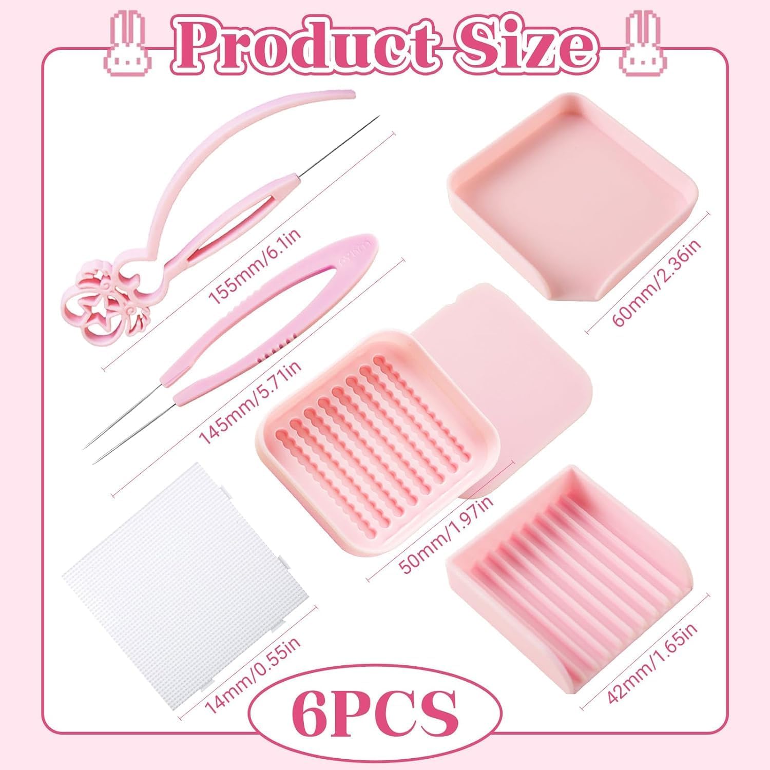 Fuse Beads Picking Tray Kit, 2.6mm Beads Craft Tool Efficient Sorting Tools with Single Double Needle Bead Pegboards Storage Tray Aligner Bean Spatula for Iron Bead Enthusiasts