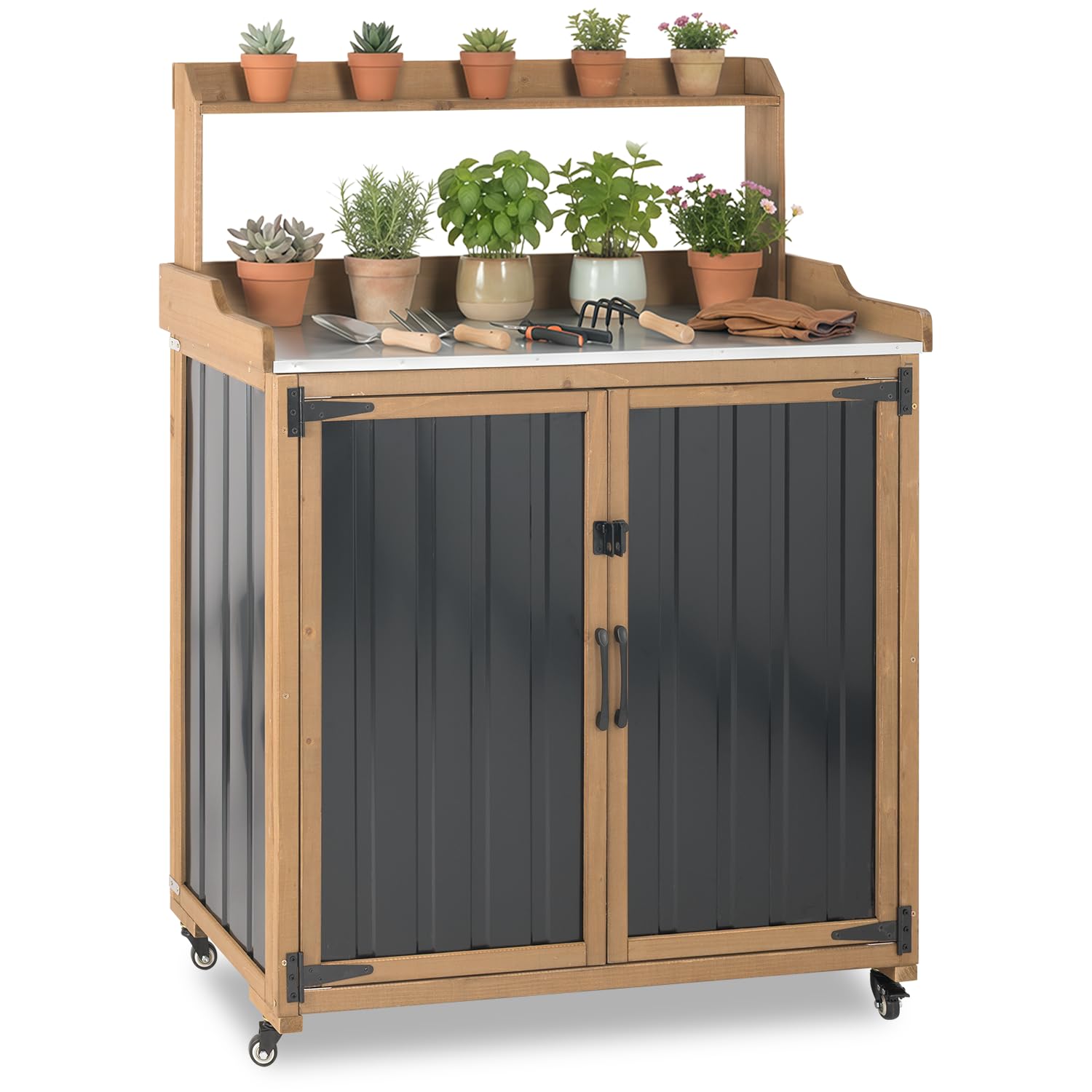 PetsCosset Potting Bench with Lockable Wheels