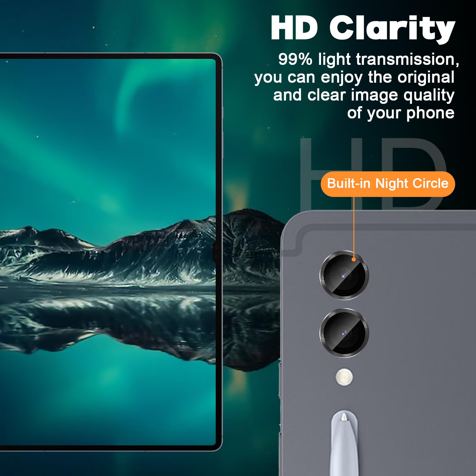 Locofun Samsung Galaxy Tab S9 Plus S9 FE Plus S10+ S10 Ultra S9 Ultra S10 FE Plus Caméra Arrière Protecteur Dureté 9H Verre Trempé