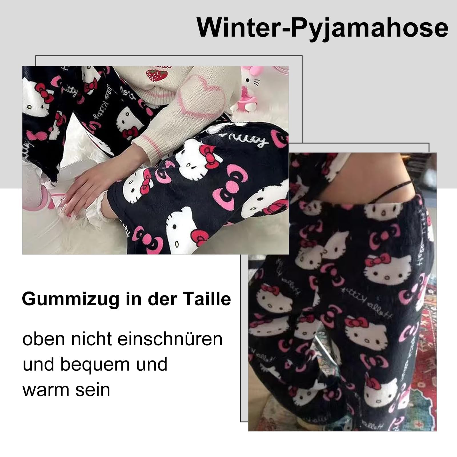 kitty Pigiama da donna, lungo, morbido, Kawaii, pigiama, anime, comodo pigiama da donna, anime, casual, primavera/estate