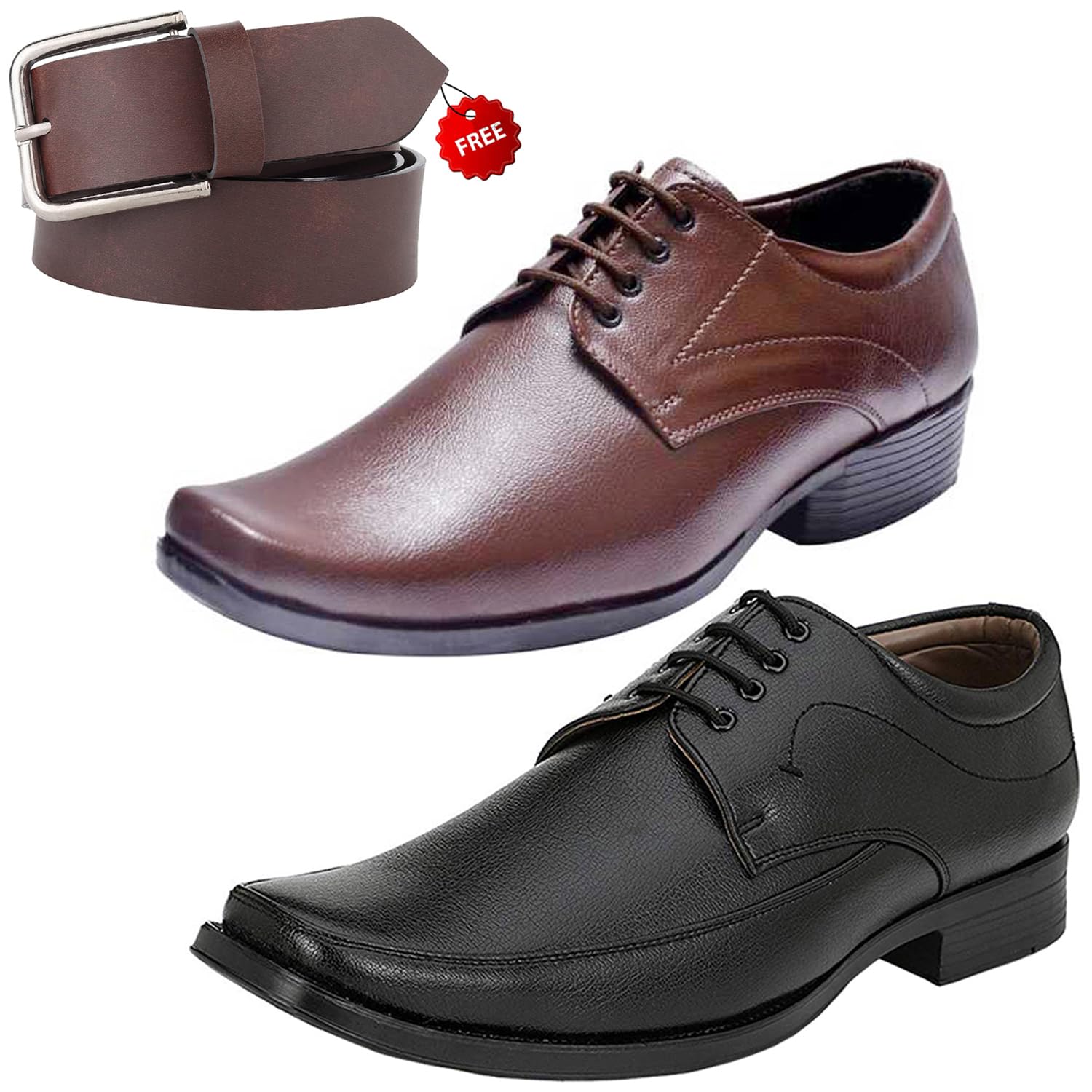 Stylish Trendy Formal Shoes/Party Shoes/ 2 Shoes Combo with Free Belt for Men and Boys -P2610-picture-27