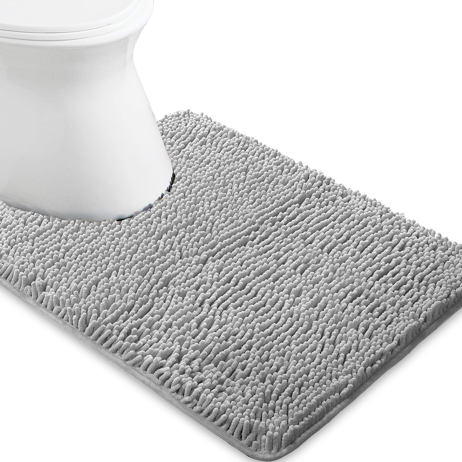 Yeaban Toilet Rugs U-Shape 20"x24", Gray — image 1