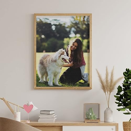 Miniatura 4 de Oznufi Kits de pintura de diamantes personalizados para adultos, taladro completo personalizado 5D, arte de diamantes con foto personalizada,