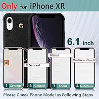 Vista 2 de Funda tipo cartera para iPhone XR10R con tarjetero de crédito, funda protectora de cuero a prueba de golpes compatible con anillo de rotación de 360
