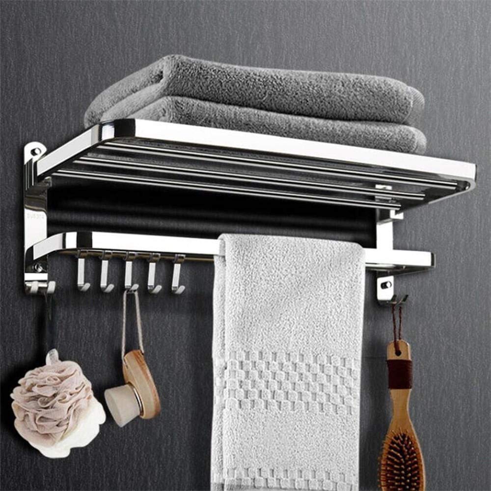 LMYSXAOZ LNNSHX Towel Rack,Bathroom Shelf, Stainless Steel Rack,Double Wall-Mounted Shower Shelf Organizer,38cm/48cm/58cm/68cm/78cm-78cm (68cm)