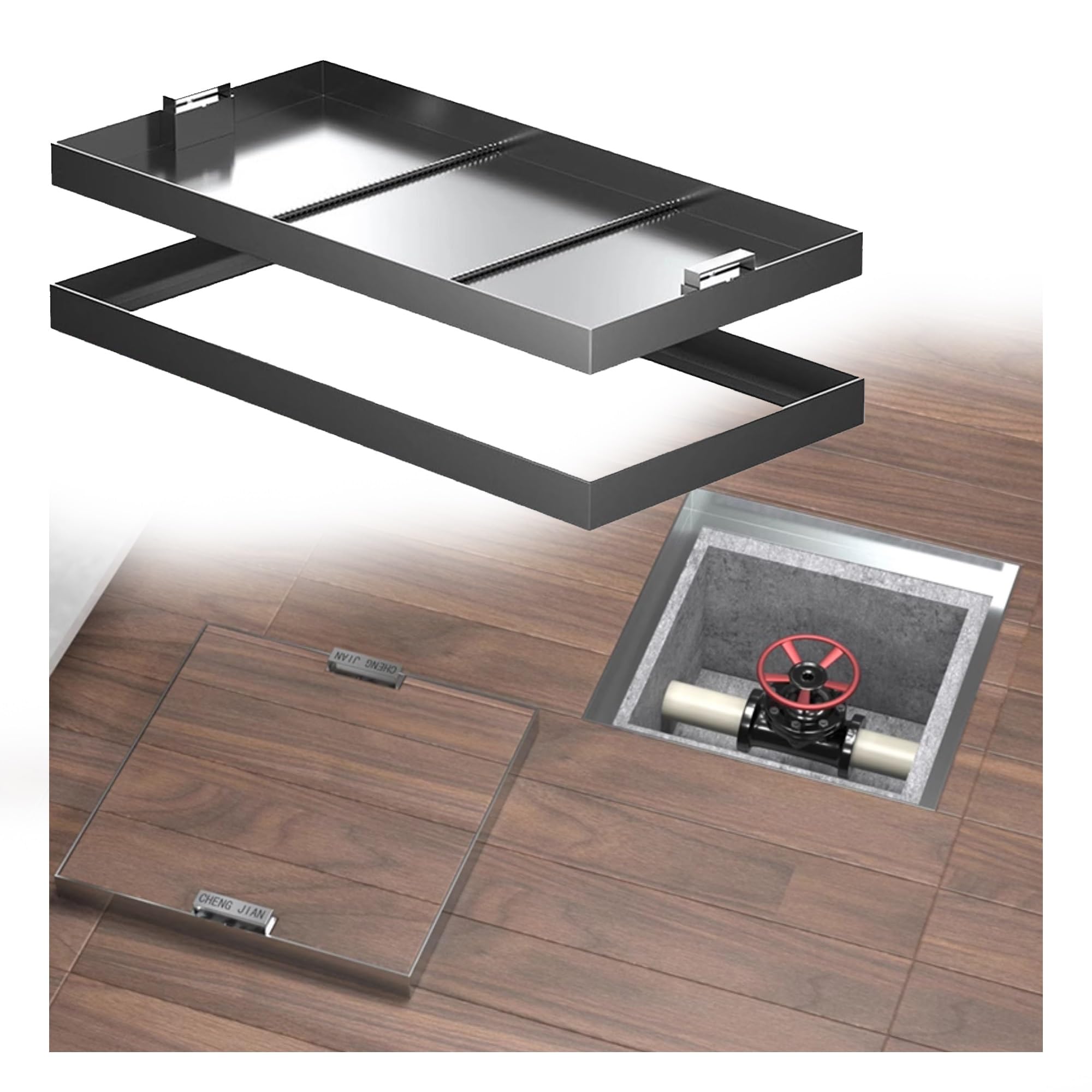 Couvercle de pompe de puisard pour jardin et terrasse avec base en acier discret