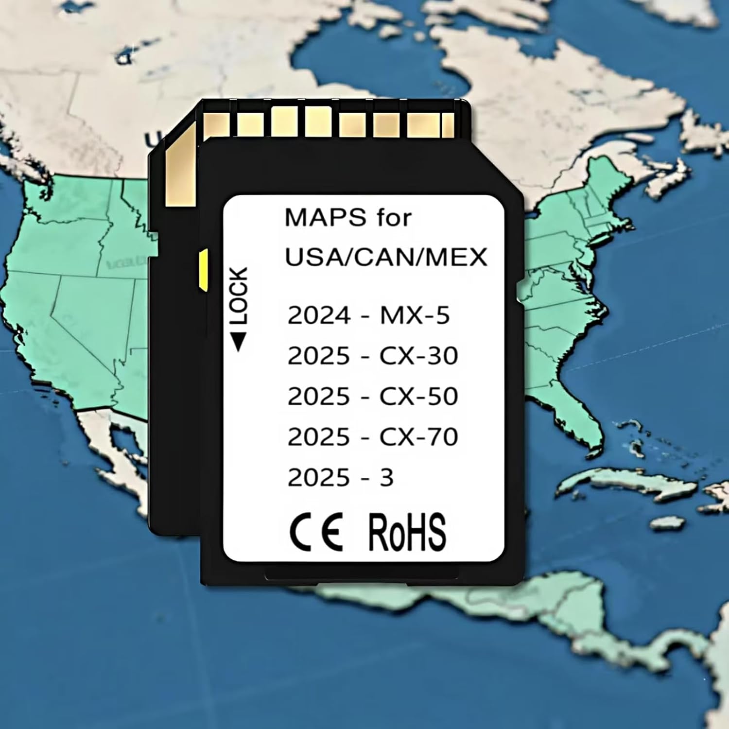 2025 2026 Latest Navigation sd Card Memory Compatible with Mazda 2024-2026-MX-5, 2025 2026 CX-30, 2025 2026 CX-50,2025 2026 CX-50 Hybrid,2025 2026 CX-70, 2025 2026-Maz*da 3 (Ceypec-04)