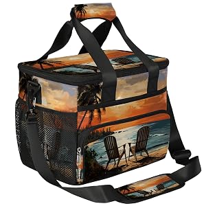 Lunch Box for Men Heavy Duty Insulated Lunch Bag for Women Summer Beach Sunset Lunchbox for Adults Lunch