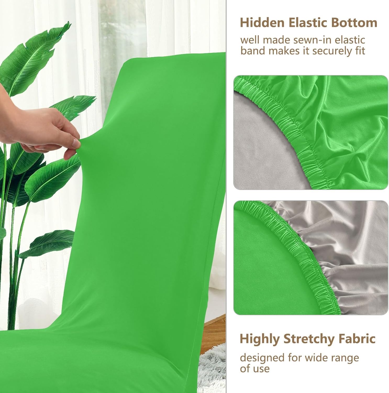 ODAWA Chair Cover Ivy Green Dining Chair Covers Set of 2 Dining Chair Slipcovers for Home, Hotel