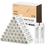 Scotte Pipe Filters 9mm Activated Carbon Tobacco Pipe Filter with Dual Ceramic Cap 100 pcs Filter Core for Pipe Smoking