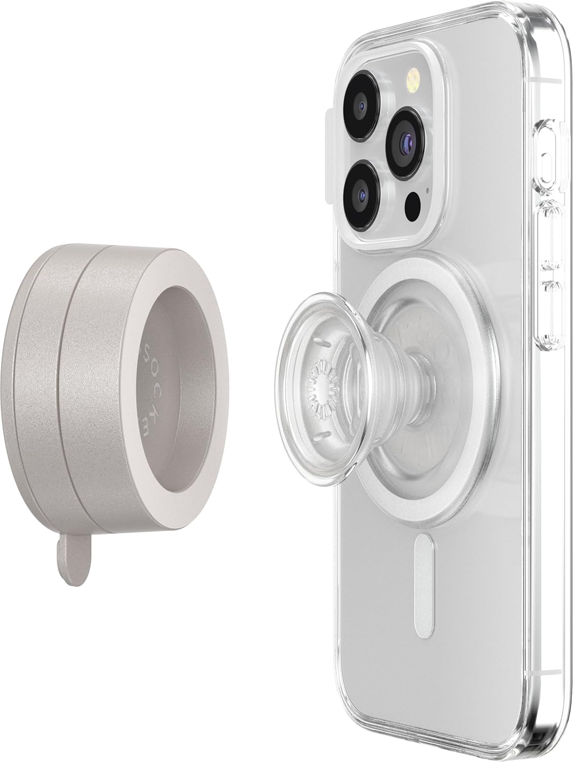 PopSockets Magnetic Suction Phone Mount, Surface Mount for MagSafe, White - Metallic Horchata