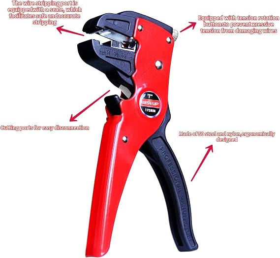 WISEUP Automatic Quick Strip Wire Stripper and Cutter,Eagle Nose Pliers