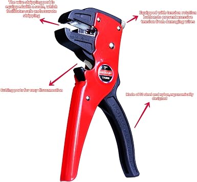 WISEUP Automatic Quick Strip Wire Stripper and Cutter,Eagle Nose Pliers