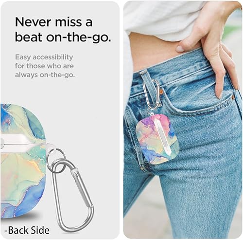 Miniatura 2 de Funda para Airpods Pro de 21 generación Marble 201920222023, bonita funda protectora impresa de piel dura para mujeres y niñas para Apple iPod Pro