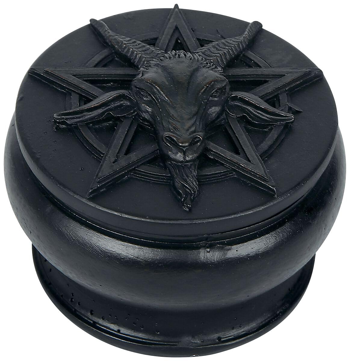 Boîte Baphomet Alchemy England en polyrésine : un coffret noir aux détails sculptés