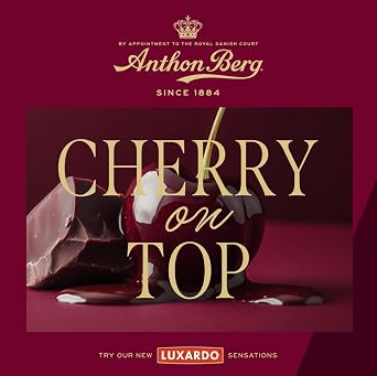 Anthon Berg Luxardo Cherry Sensations, 10 Dark Chocolate Bottles Filled With Rich Liquid Cherry Filling, 155 g (Pack of 1)