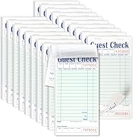 Vista 20 de FMP Brands Libros de Comprobantes de Huéspedes para Meseros, Papel de Blocs de Notas para Meseros, Total 250 Hojas (5 Blocs), Azul con Recibo