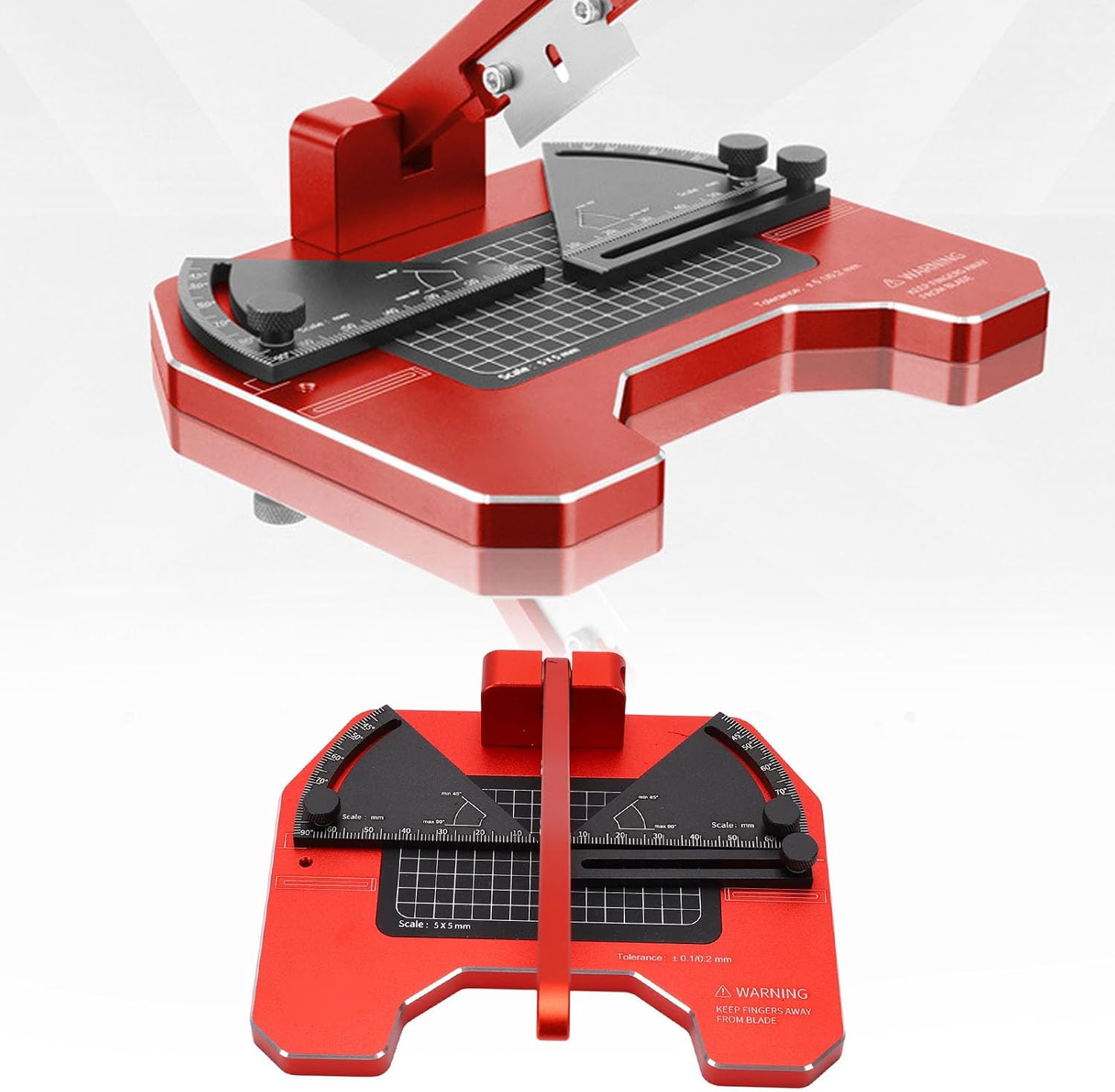 Fafeicy Angle Cutting Station Carbon Steel Precision Miter Cutter with Symmetrical Structure 45 to 90 Degree Adjustable Baffle for Model Making Craft Cutting and Hobby Users