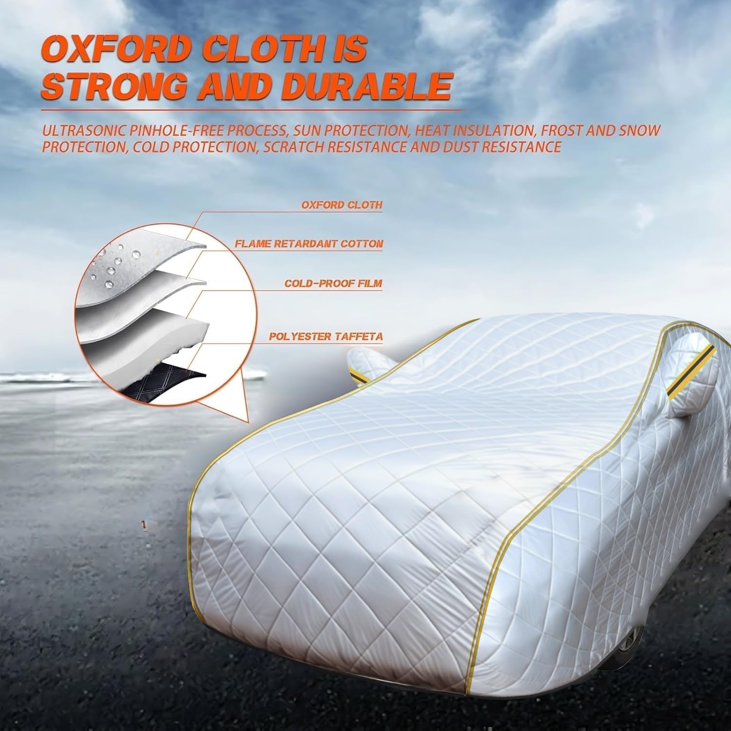 Hail Protection Car Cover For F𝘰rd Fiesta 3 1989-1997,Anti-hail Protection Cover, Anti-rain And Snow, Dustproof, UV Protection, Heat Insulation - View #10