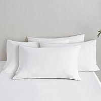 Vista 9 de MooMee Juego de 2 fundas de almohada 100% algodón lavado con textura parecida al lino, transpirable, duradera, suave y cómoda